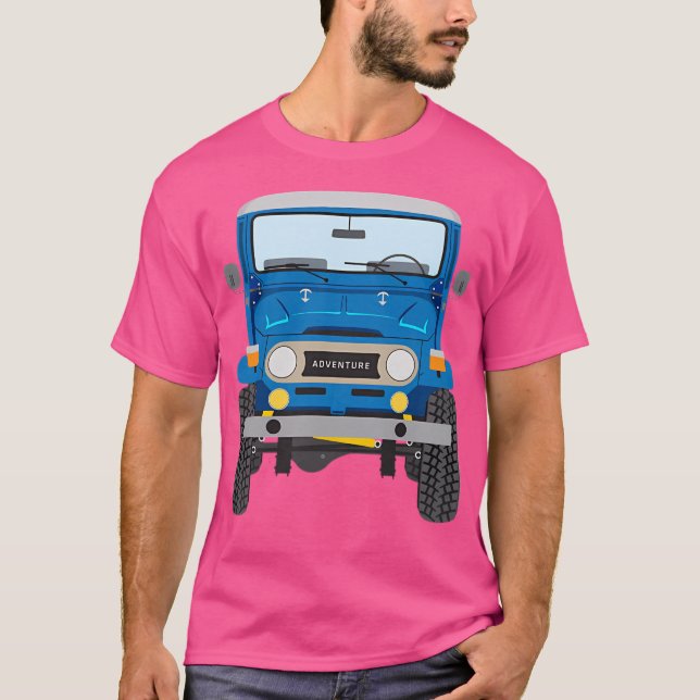 T-shirt Toyota Fj40 (Bleu) (Devant)