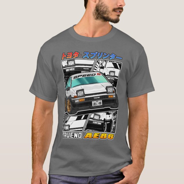 T-shirt Toyota Sprinter Trueno AE86 Street Racing (Devant)