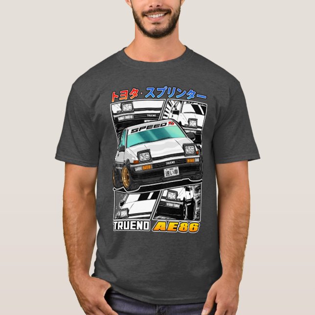 T-shirt Toyota Sprinterrueno AE86 Street Racing friend fun (Devant)
