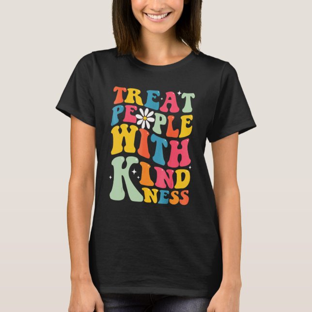 T-shirt TPWK Treat People With Kindness Rainbow Daisy Flor (Devant)