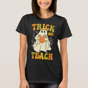 T-shirt Trace Ou Enseigner Super Halloween Fantôme Floral
