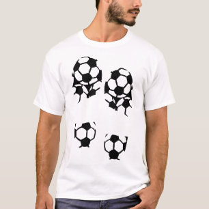 T-shirt trace pas chaussure football soccer empreinte ball