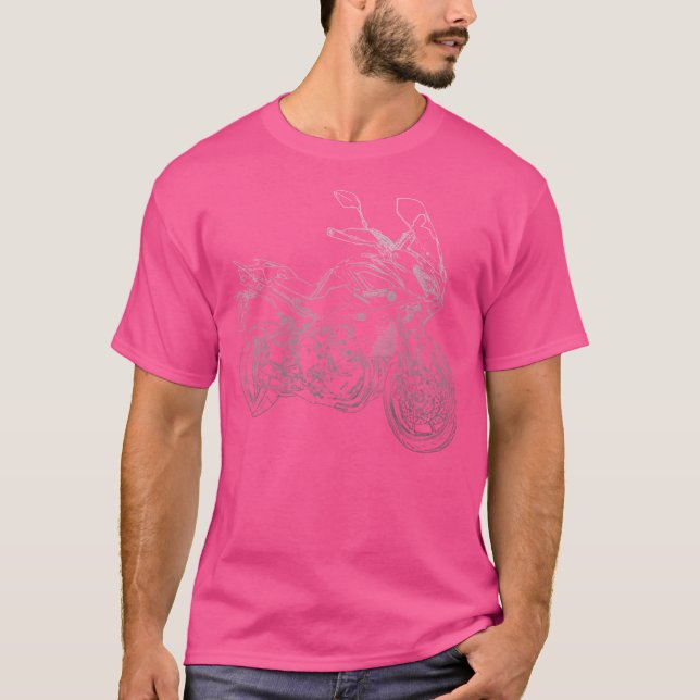 T-shirt Tracer Yamaha 900 Crayon Silhouette Moto Tra (Devant)