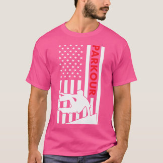 T-shirt Traceur Drapeau États-Unis Parkour