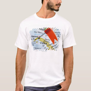 T-shirt Tracez la goupille placée à La Havane, Cuba sur la
