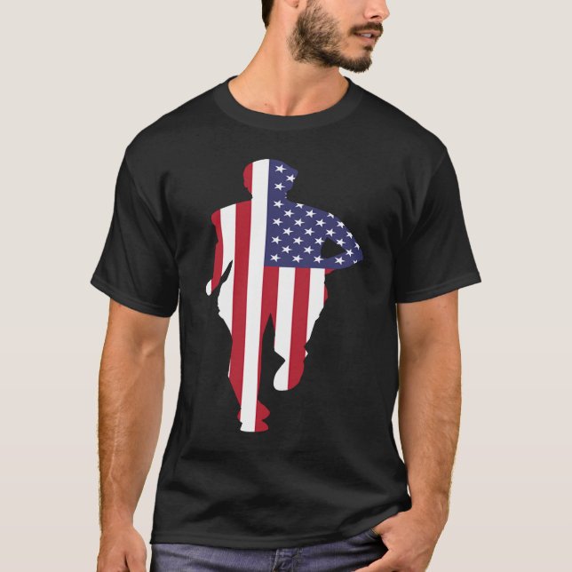T-shirt Track and Field US Runner USA Patriotic Sprinter (Devant)