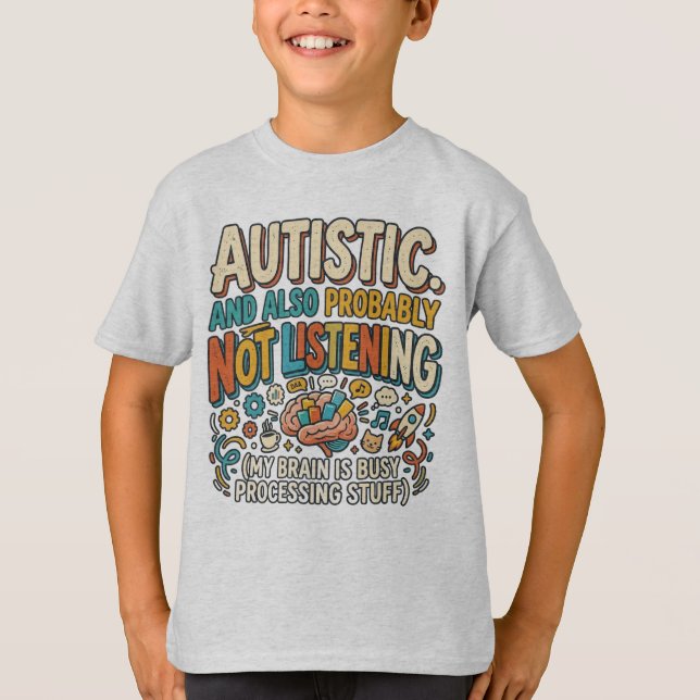 T-shirt Tract Autistique Ne Pas Écouter  (Devant)