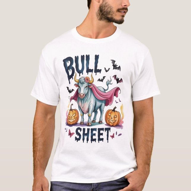 T-shirt Tract de Halloween, Vache fantôme drôle (Devant)