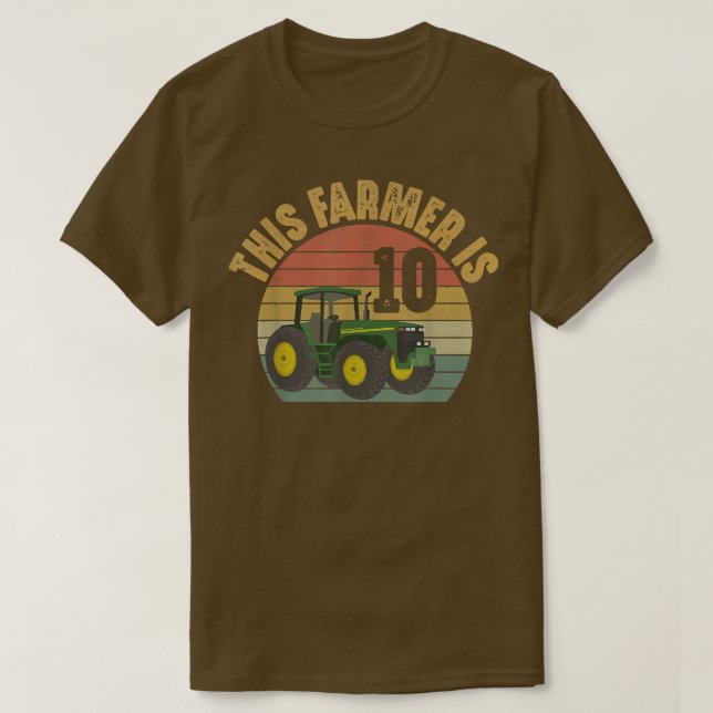T-shirt Tracteur 10e anniversaire 10 ans Ferme agricole eu (Design devant)