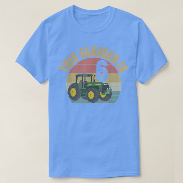 T-shirt Tracteur 6e anniversaire 6 an Vieux ferme agricole (Design devant)