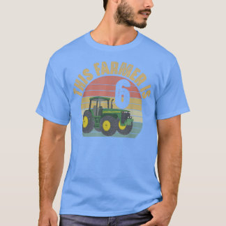 T-shirt Tracteur 6e anniversaire 6 an Vieux ferme agricole