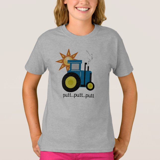 T-shirt Tracteur à mât bleu (Devant)