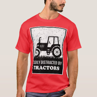 T-shirt Tracteur Agricole Amoureux Facilement Distrait Par