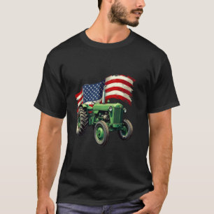 T-shirt tracteur agricole ferme drapeau usa tracteur améri