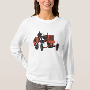 T-shirt Tracteur agricole rouge vintage rétro agriculteur