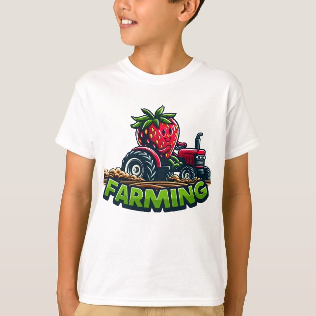 T-shirt Tracteur amusant Berry Fast Farming (Devant)