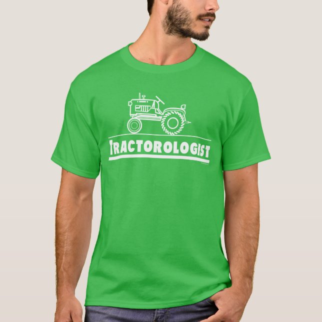 T-shirt Tracteur amusant Tractorologue humoristique Vert (Devant)