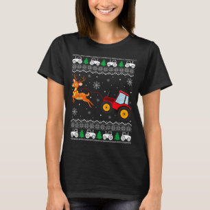 T-shirt Tracteur arbre de Noël laid vacances Noël drôle Xm
