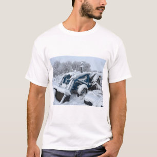 T-Shirt - Tracteur bleu Vintage "Snowed In"