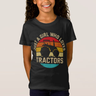 T-Shirt Tracteur cool Aime Juste Une Fille Qui Aime Les Tr