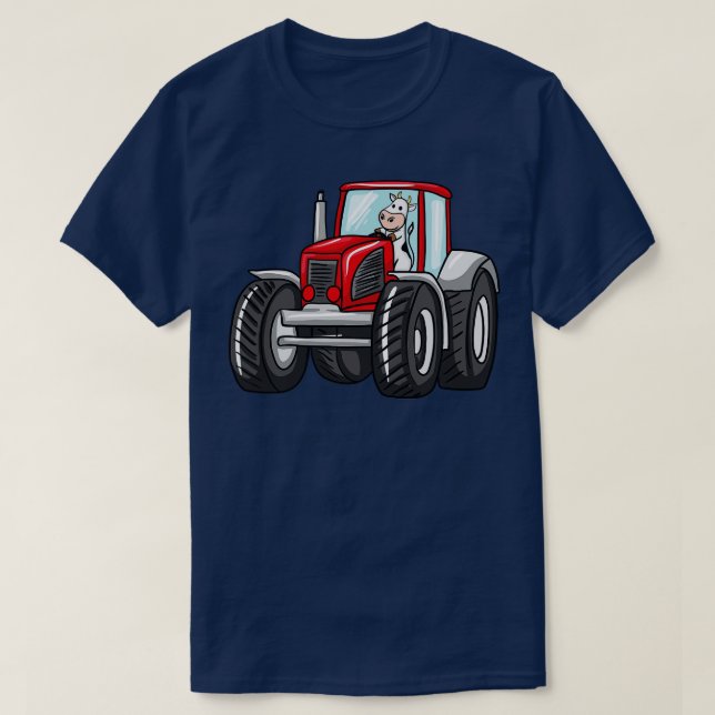 T-shirt Tracteur de conduite de vache (Design devant)
