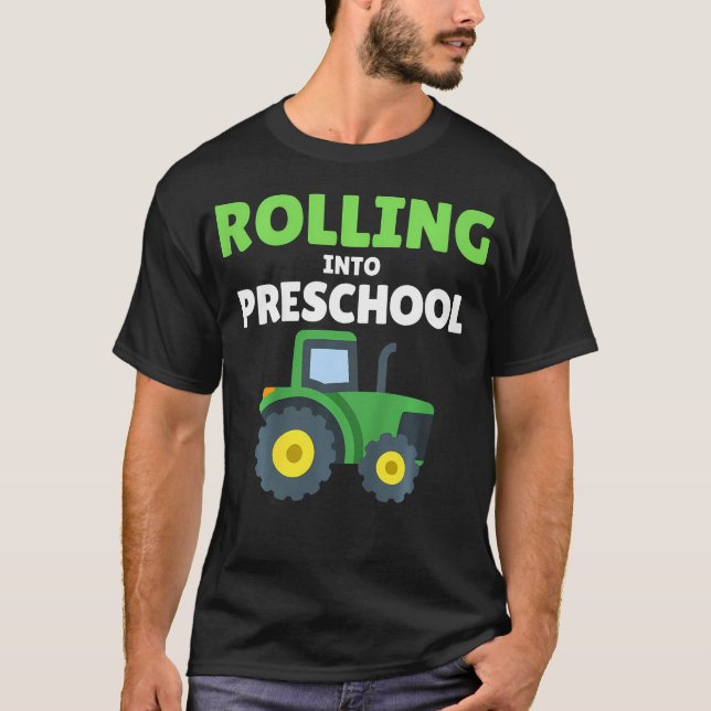 T-shirt Tracteur de construction de retour à l'école Premi (Devant)