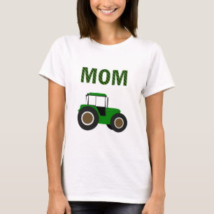 T-shirt Tracteur de ferme vert fête d'anniversaire des enf