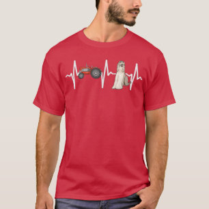 T-shirt Tracteur fermier Afghan Hound Heartbeat Amoureux d