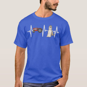 T-shirt Tracteur fermier Afghan Hound Heartbeat Amoureux d