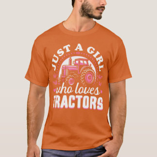 T-shirt Tracteur Mignon Rose - Juste Une Fille Qui Aime Le