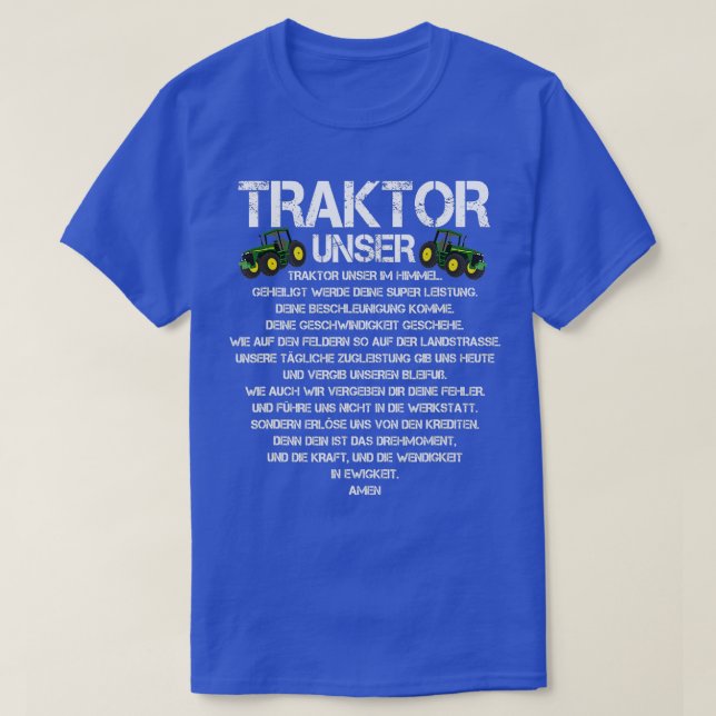 T-shirt Tracteur Notre Prière Dire Agriculture Tracteur Bi (Design devant)