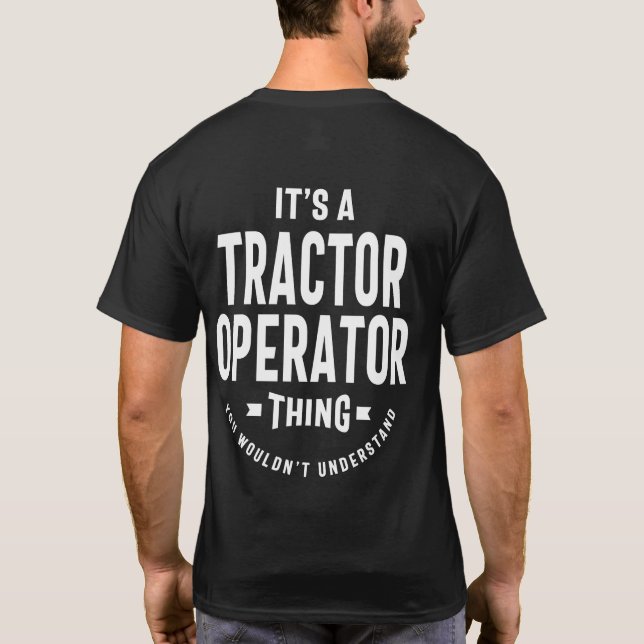 T-shirt Tracteur Opérateur Titre du poste Cadeau (Dos)