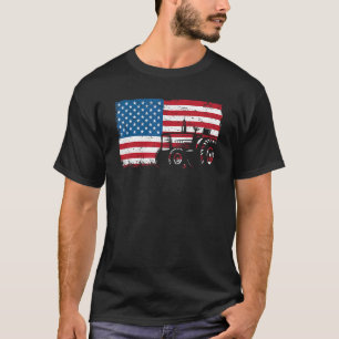 T-shirt Tracteur PATRIOTIQUE Drapeau américain Hommes garç