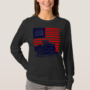 T-shirt tracteur patriotique vintage sur une ferme - Ameri