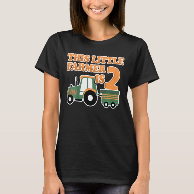 T-shirt Tracteur pour enfants Je suis 2 ans Garçon Tracteu (Devant)