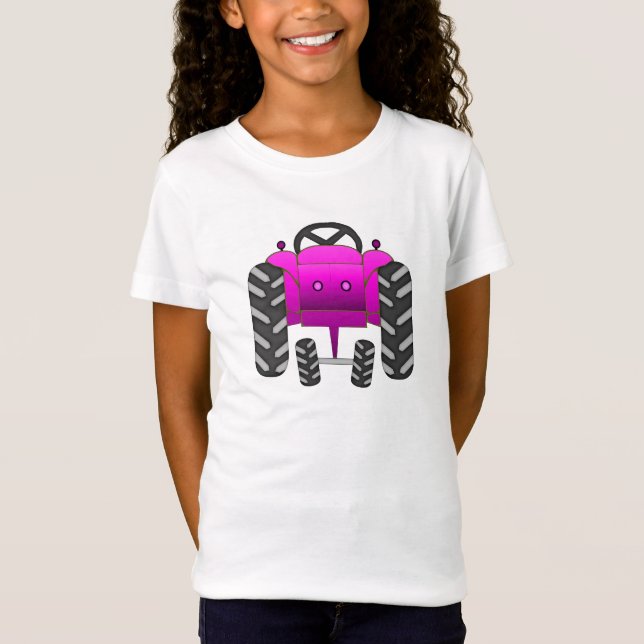 T-Shirt Tracteur rose (Devant)
