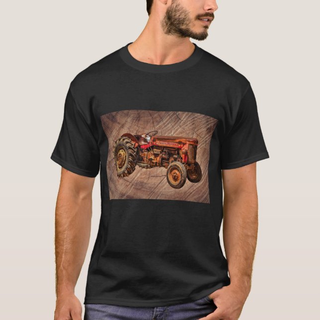 T-shirt Tracteur rouge antique (Devant)