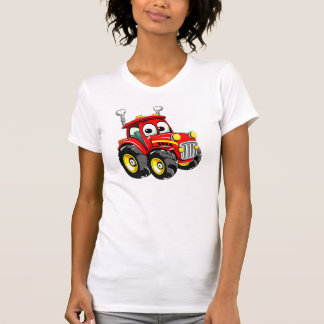 T-shirt Tracteur rouge carton mignon