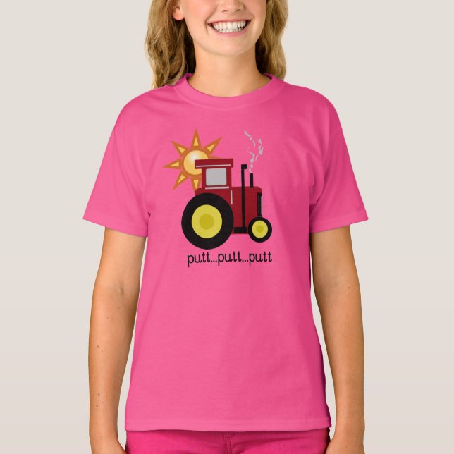 T-shirt Tracteur rouge de putt de putt (Devant)
