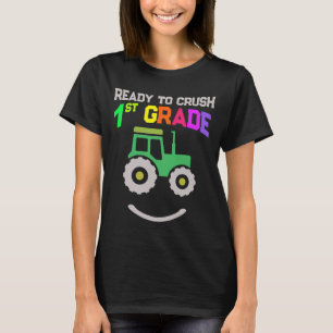 T-shirt Tracteur souriant ferme Enfants prêts à écraser la