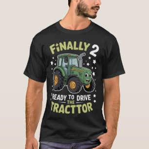 T-shirt Tracteur Thème Enfin 2 Prêt à Conduire Ferme Enfan