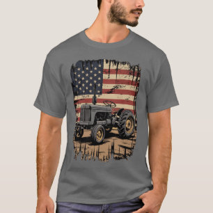 T-shirt Tracteurs agricoles drapeau américain patriotique 