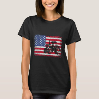 T-shirt Tracteurs agricoles Drapeau Usa Cadeau patriotique