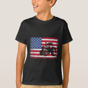 T-shirt Tracteurs agricoles Drapeau Usa Cadeau patriotique