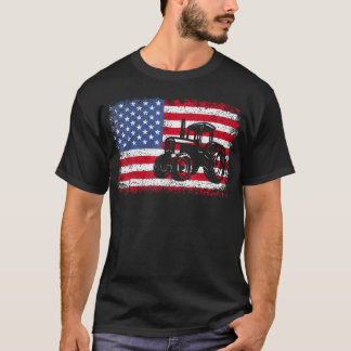 T-shirt Tracteurs Agricoles Drapeau Usa Patriotique Agricu