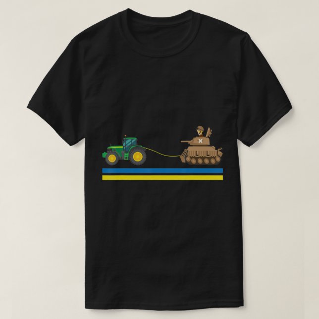 T-shirt Tracteurs au-dessus des chars Ukraine Je suis en U (Design devant)