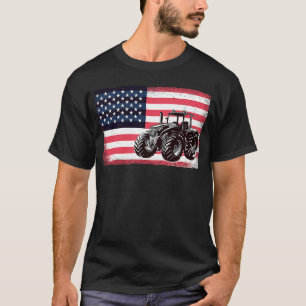 T-shirt Tracteurs de camion agricole États-Unis Drapeau am