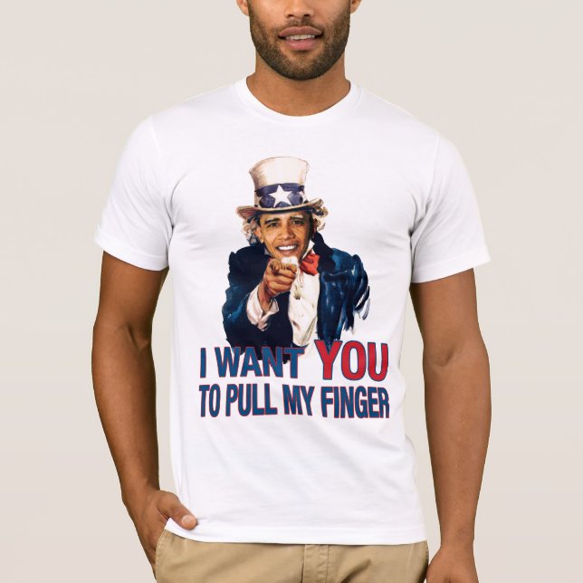 T-shirt Traction de Barack Obama d'Oncle Sam mon doigt (Devant)