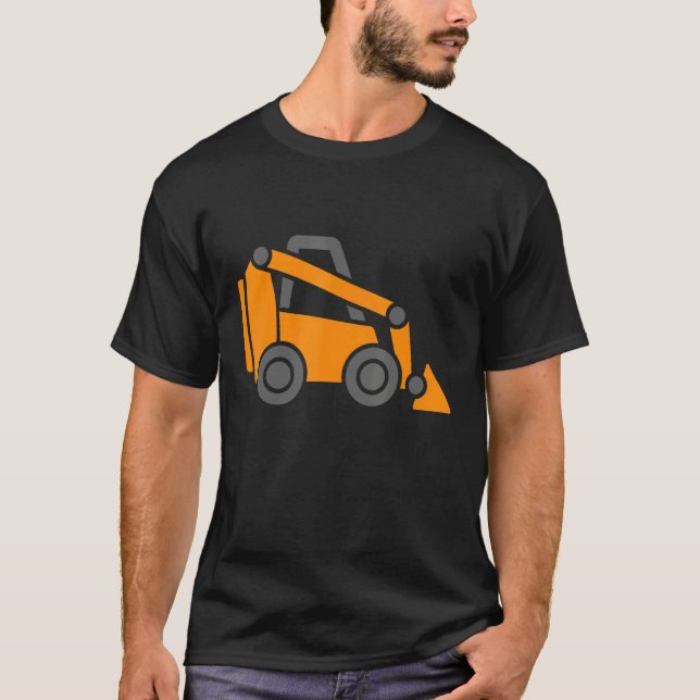 T-shirt Tractopelle à direction à glissement de constructi (Devant)