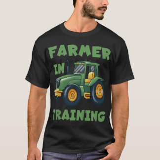 T-shirt Tractor Boy Farmer En Formation Tracteur Graphe